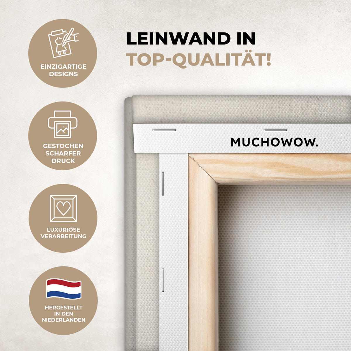 LEINWANDBILD Abstrakt - Wellen - Schwarz - Verwittert 90x140 cm - Trüffeleichefarben, Textil (90/140cm) - MuchoWow