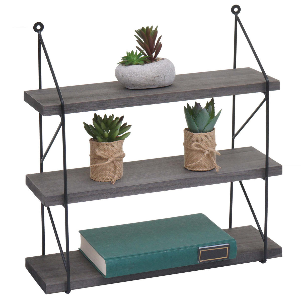 WANDREGAL Grau - Grau, Holz (40/40/13cm) - MCW