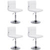 DREHSTUHL 4er Set Lederlook weiß - Chromfarben/Weiß, Textil/Metall (44/74/49cm) - CLP