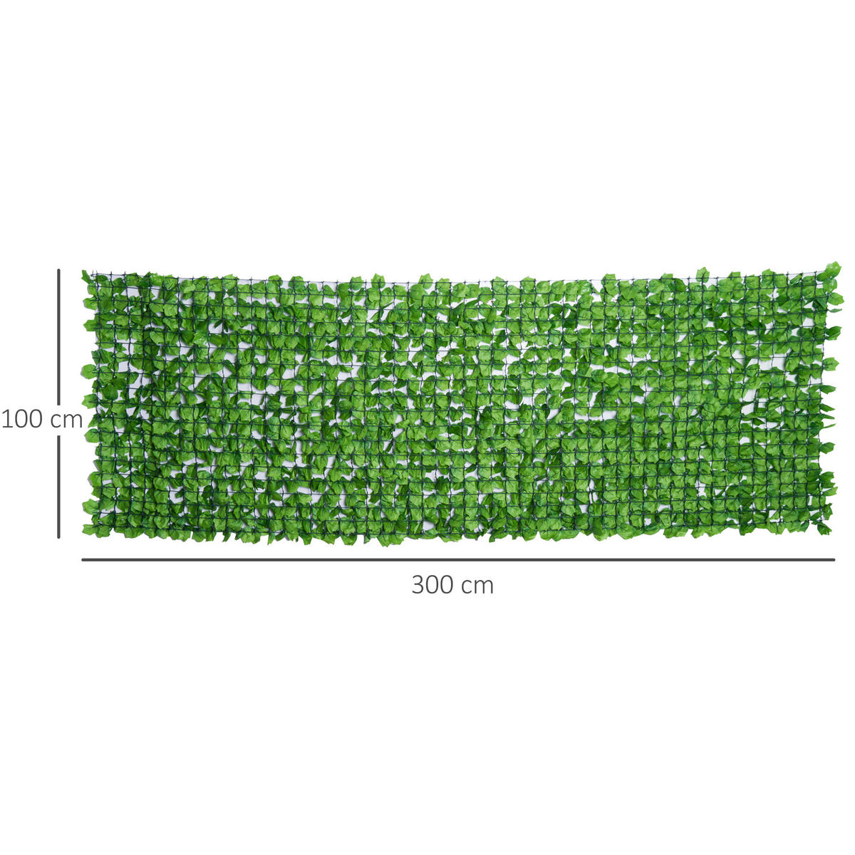 SICHTSCHUTZHECKE, Hellgrün, 300 x 100 cm - Grün, Kunststoff (100/100cm) - Outsunny