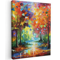 LEINWANDBILD Landschaft - Wald - Farben - Natur 60x80 cm - Multicolor, Textil (60/80cm) - MuchoWow