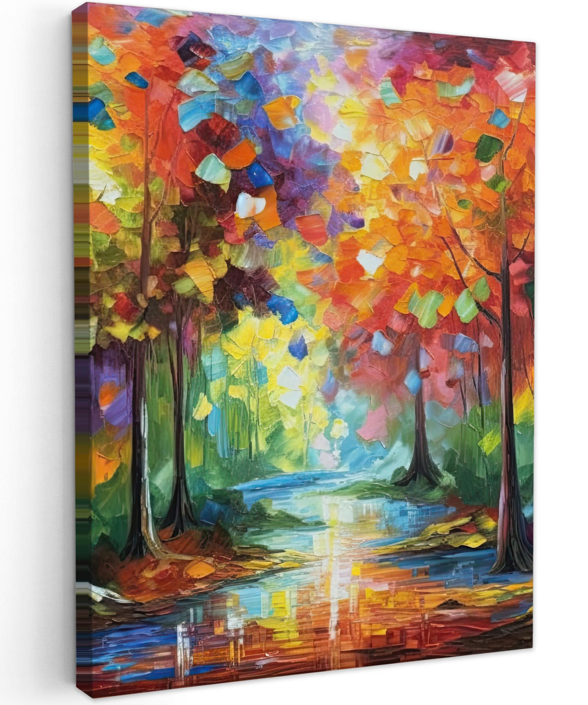 LEINWANDBILD Landschaft - Wald - Farben - Natur 60x80 cm - Multicolor, Textil (60/80cm) - MuchoWow