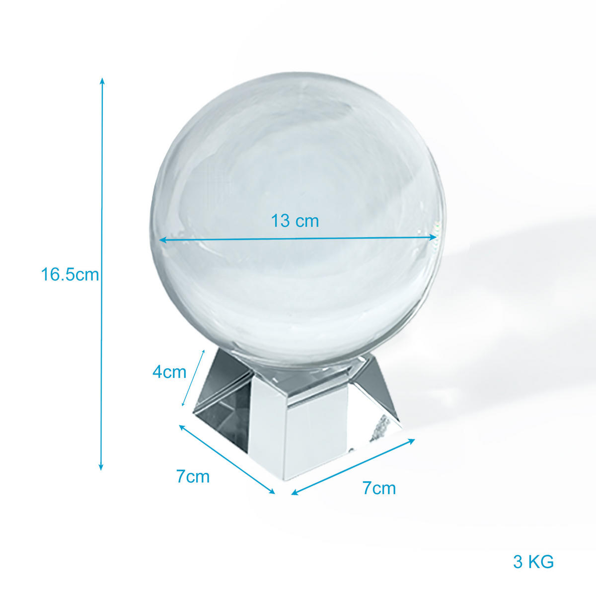 GLASKUGEL Fotokugel mit Ständer - Transparent, Glas (13cm) - Intirilife