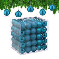 100XWEIHNACHTSKUGELN - Türkis, Kunststoff (6/7/6cm) - Relaxdays