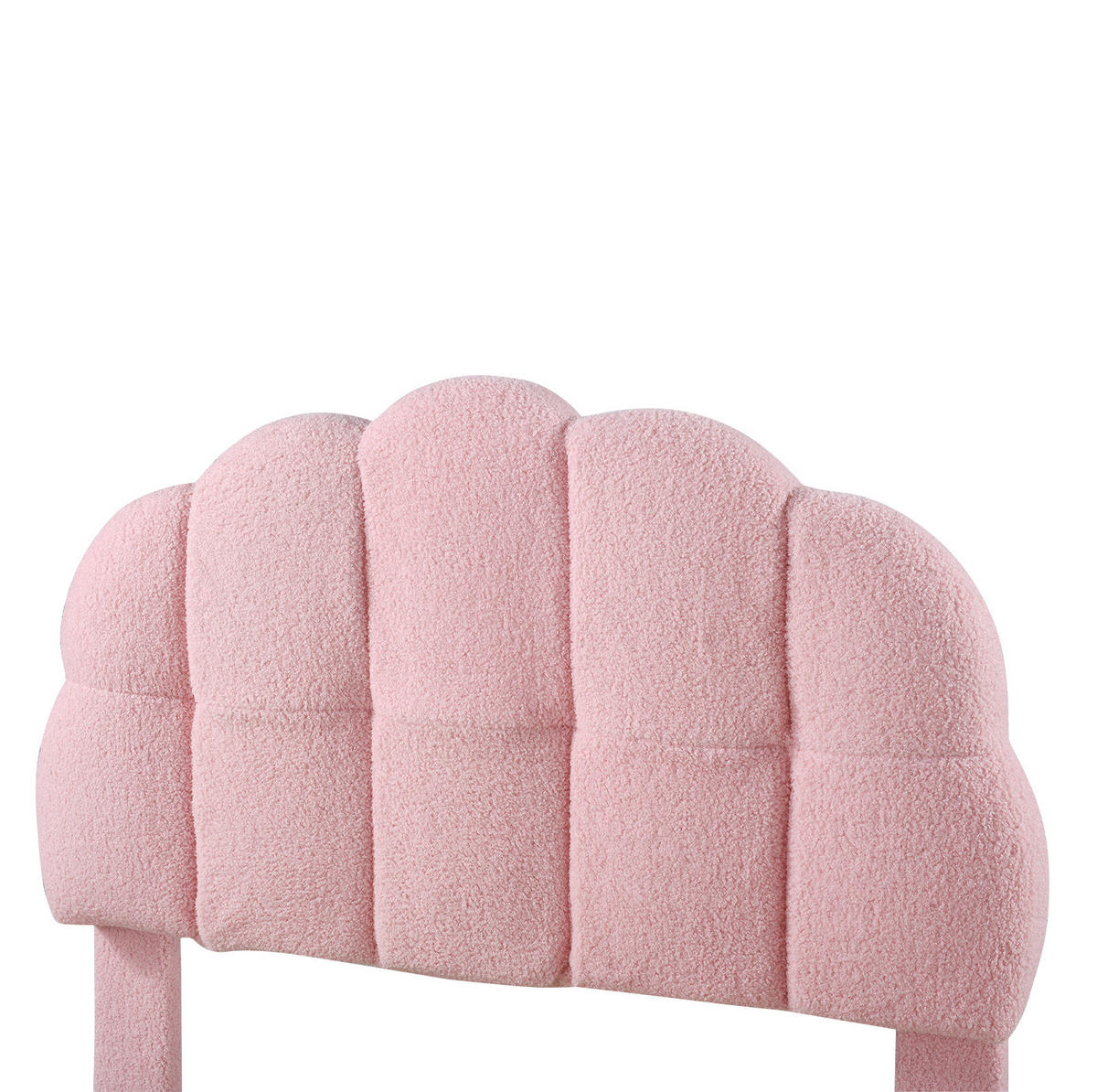 POLSTERBETT 90/200 cm aus Bouclé und MDF mit verstellbarem Kopfteil Rosa - Rosa, Textil (90/200cm) - Modenvie