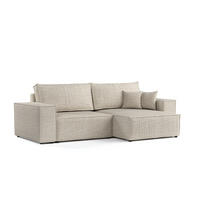 ROHOVÁ SEDAČKA CAVO, textil, Béžová - černá/béžová, dřevo/kompozitní dřevo (255/148cm) - AltaBeds