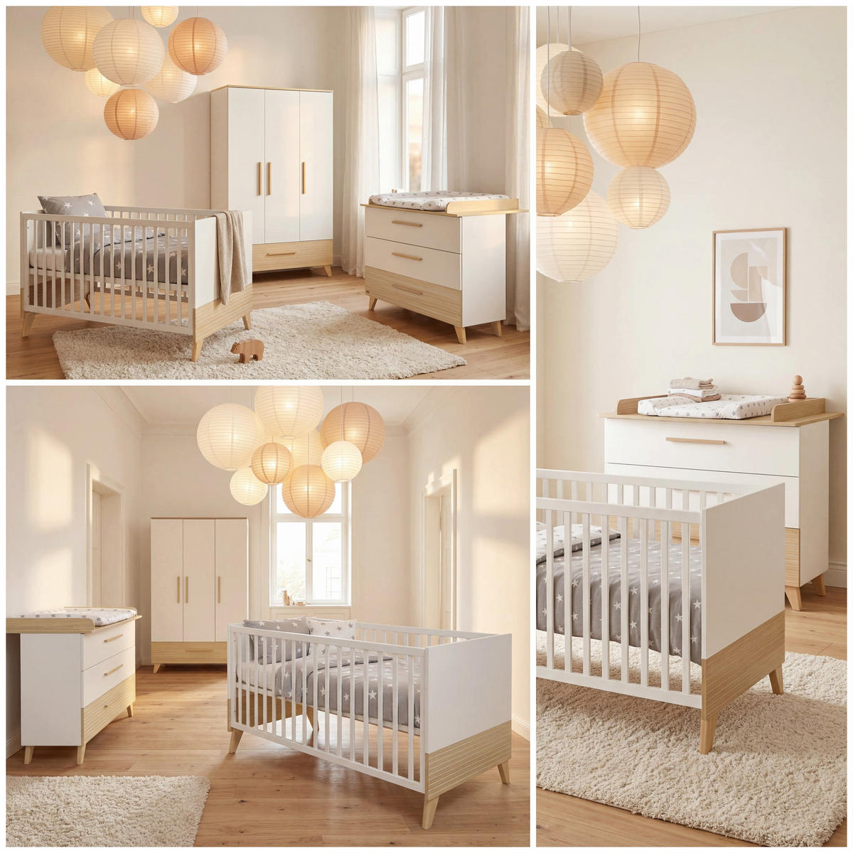 KINDERKLEIDERSCHRANK Theo - Eichefarben/Weiß, Holz/Holzwerkstoff (118/190/52cm) - Roba
