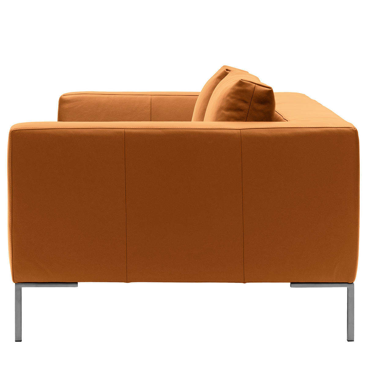 2-SITZER - Chromfarben/Cognac, Leder/Metall (174/81/105cm) - home24