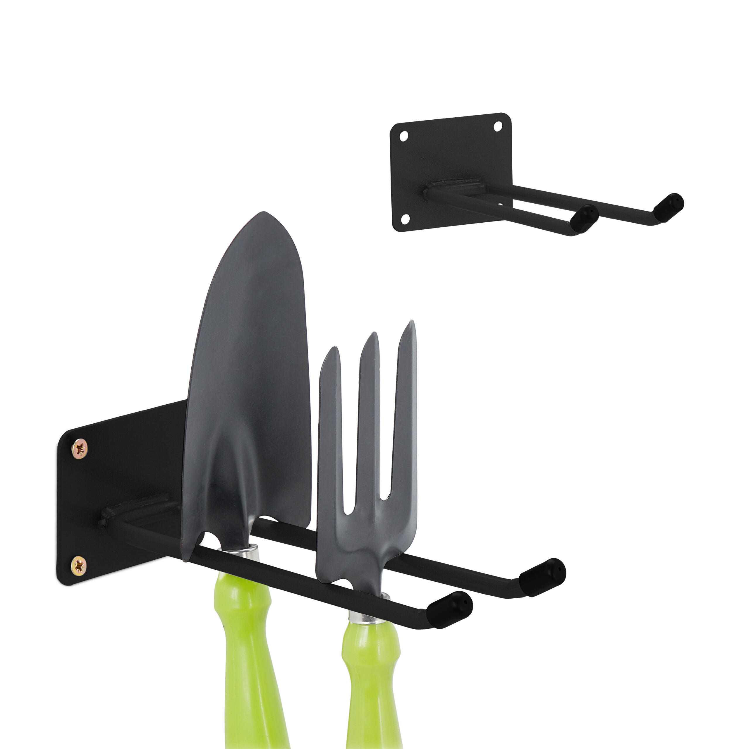 2XWANDHAKEN - Schwarz, Kunststoff/Metall (9/7.5/24cm) - Relaxdays