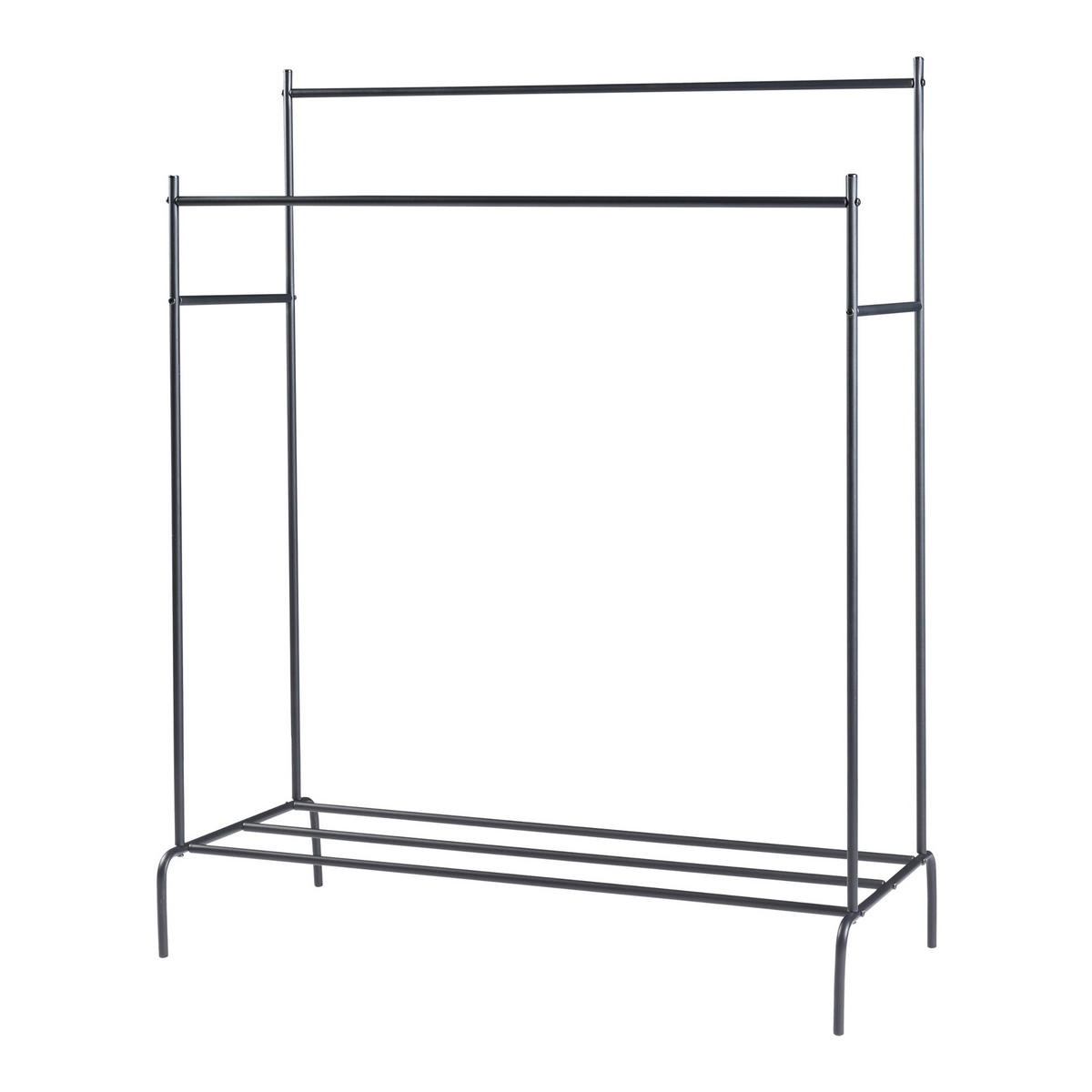 KLEIDERSTÄNDER Bramming - Schwarz, Metall (116/147/54cm) - [en.casa]