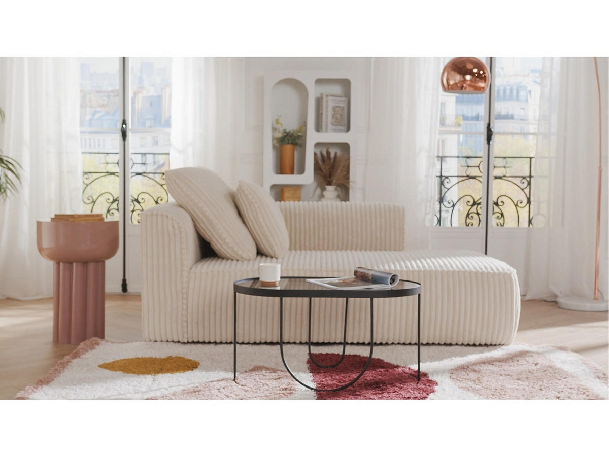 RECAMIERE ohne Schlaffunktion - 1 Person-Sitzer - Stoff - Bordeaux - - Bordeaux, Textil (180/67/115cm) - Vente-Unique