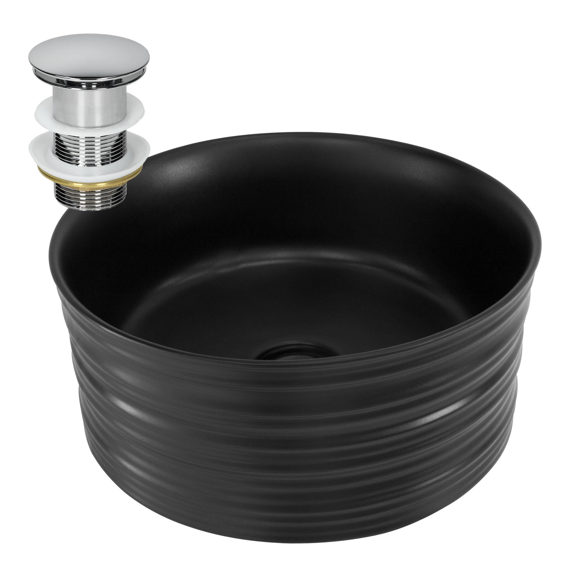 WASCHBECKEN - Schwarz, Keramik (41/18/41cm) - ML-DESIGN