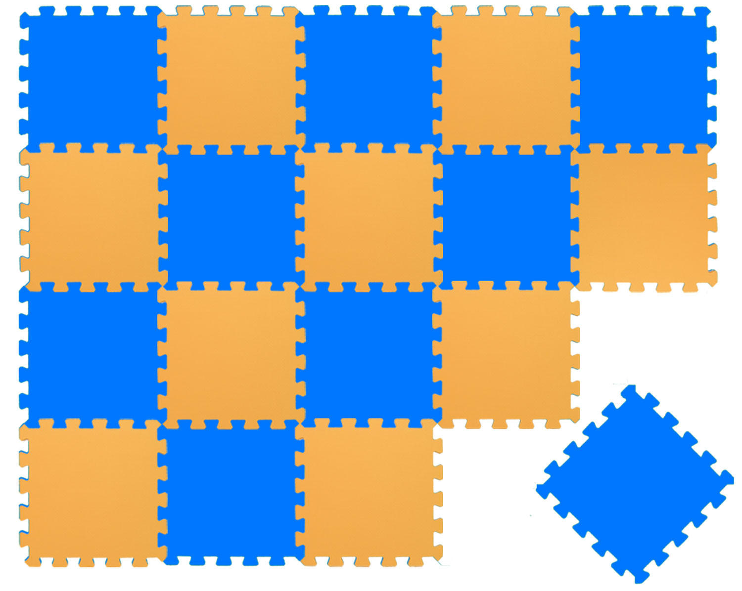 SPIELMATTE ab Null - 180/90/1 cm Puzzlematte Blau - Multicolor, Kunststoff (30/30cm) - Littletom