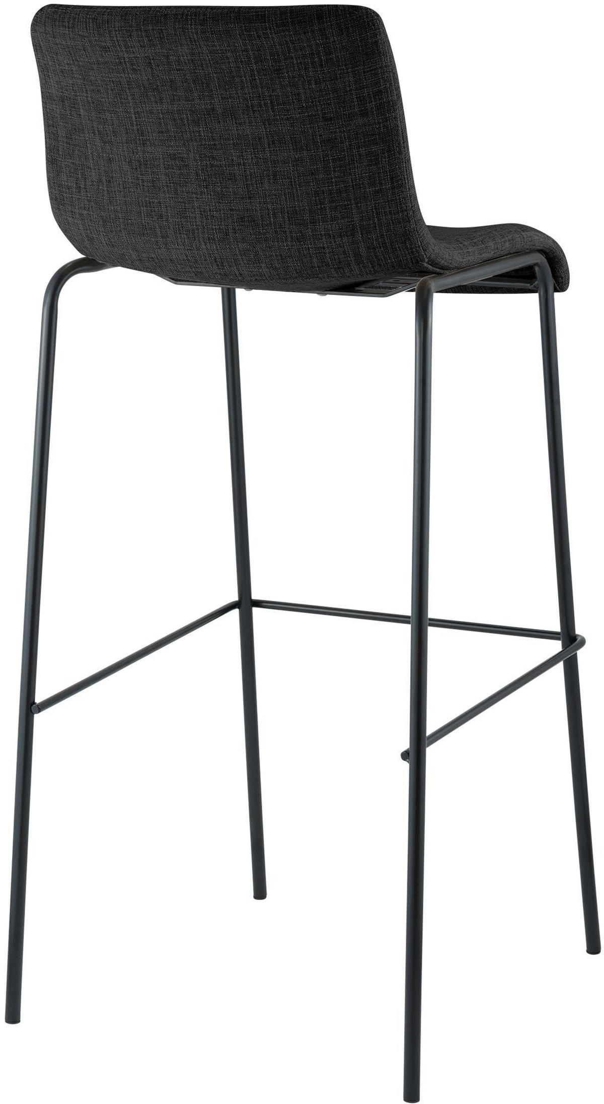 BARHOCKER Stoff Dunkelgrau - Dunkelgrau/Schwarz, Textil/Metall (43/100/48cm) - CLP