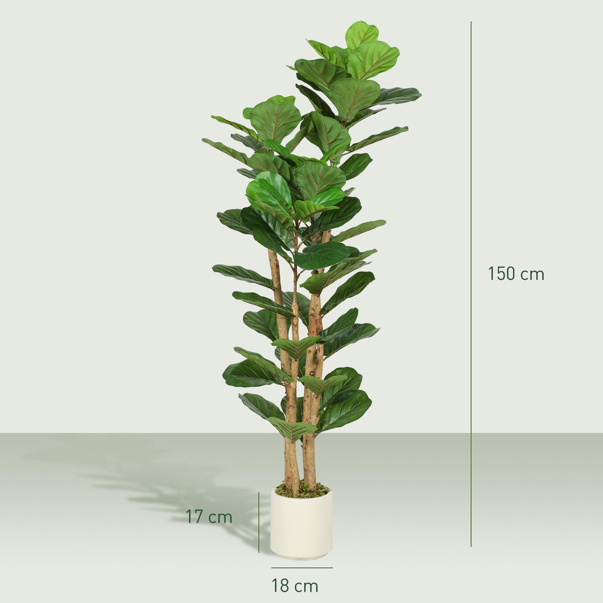 KÜNSTLICHE Pflanzen Grün 50.0/50.0/150.0cm - Grün, Kunststoff (150cm)