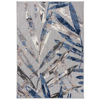 TEPPICH Outdoor Blue Pflanzlich Kurzflor Rechteckig Grey - 80x150 cm - Dunkelgrau, Textil (80/150cm) - Mazovia