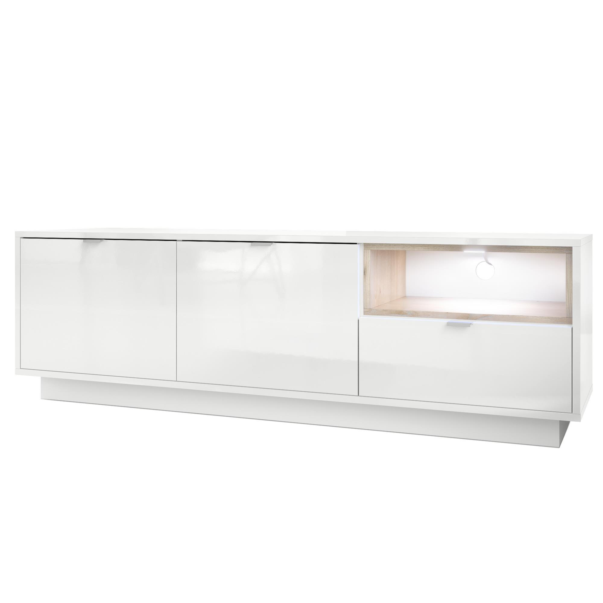 Vladon Lowboard Silbereichen 153x48x37 cm