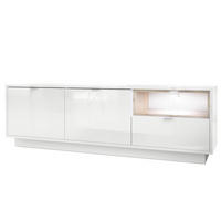 LOWBOARD Metro Einsatz in Eiche Nordic - Silbereichenfarben, Holzwerkstoff (153/48/38cm) - Vladon