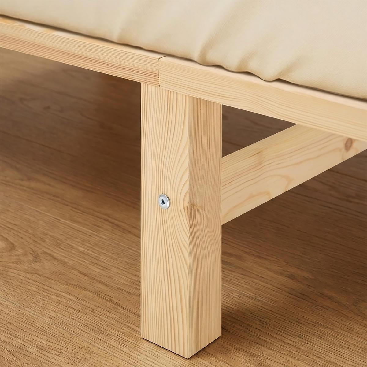 HOLZBETT mit Matratze 140/200 cm natur - Braun, Holz (140/200cm) - Homestyle4u