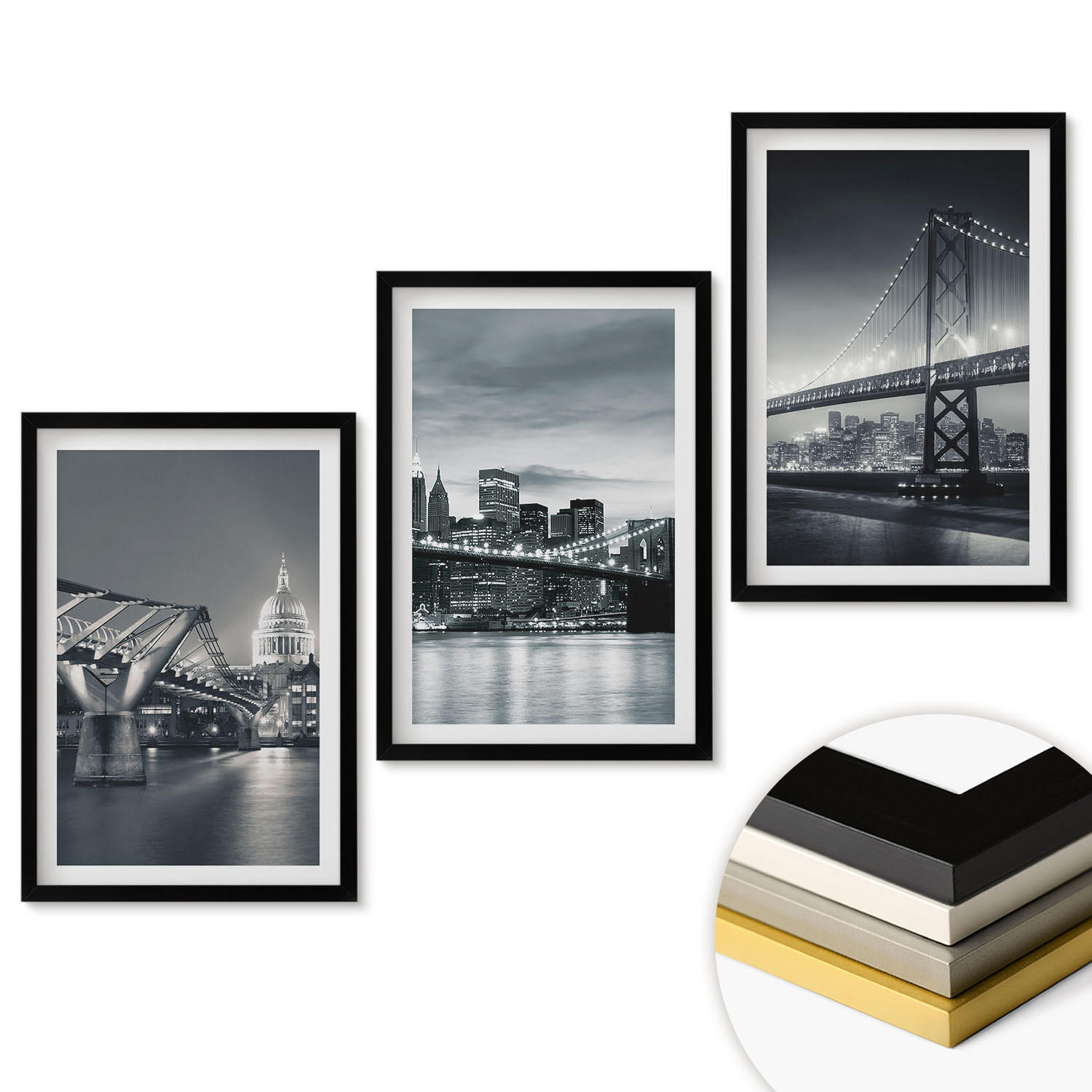 ArtPrintCave Wandbilder Schwarz 40x60 cm