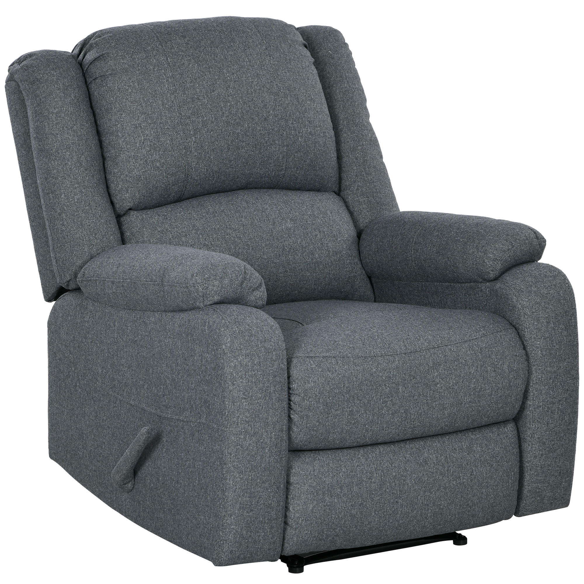 RELAXSESSEL DE-06368 2-fach verstellbare Lehne (148°), Fußstütze Grau - Dunkelgrau, Textil/Metall (96/98/87cm) - ComfortXL