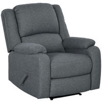 RELAXSESSEL DE-06368 2-fach verstellbare Lehne (148°), Fußstütze Grau - Dunkelgrau, Textil/Metall (96/98/87cm) - ComfortXL
