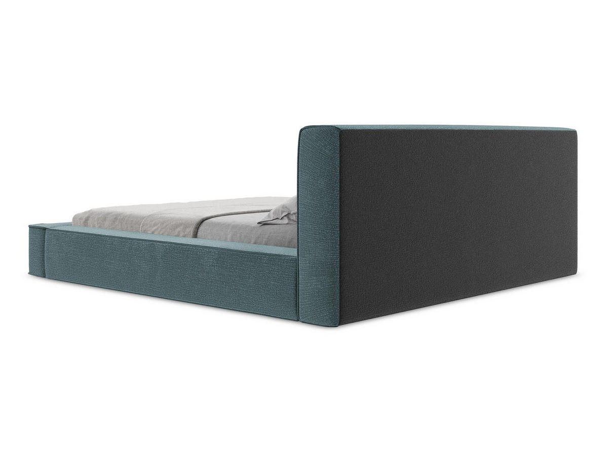 POLSTERBETT mit Bettkasten und Lattenrost 180x240 Blau - Blau/Petrol, Kunststoff/Textil (140/200cm) - Makamii