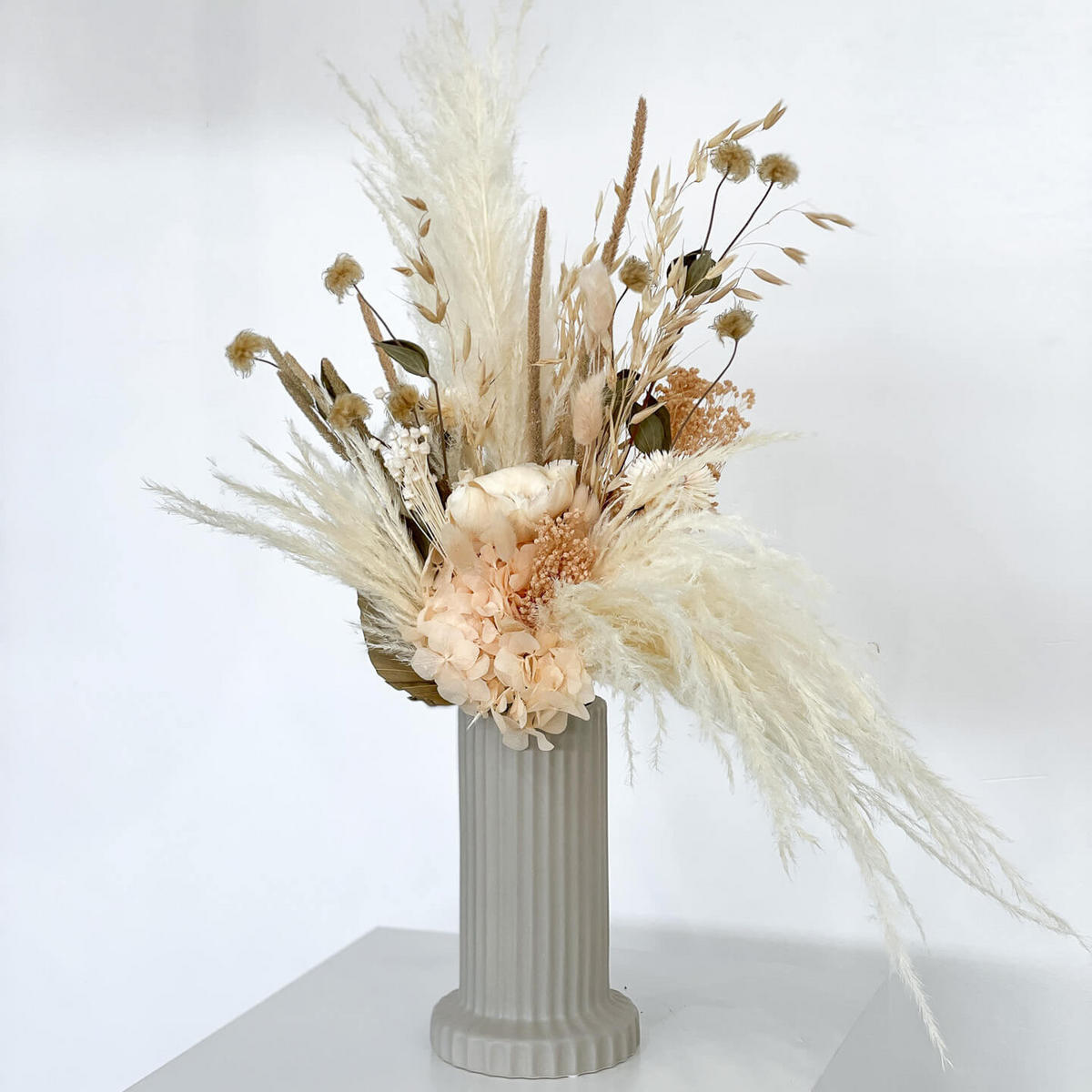 TROCKENBLUMENSTRAUSS Pampasgras peach - apricot / 60 cm - Naturfarben, Naturmaterialien (60cm) - Lykke & You