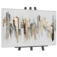 GEMÄLDE Stadtrhythmen Schattenfugenrahmen Weiß 140x100 cm - Weiß, Holz (140/100cm) - YS-art gallery