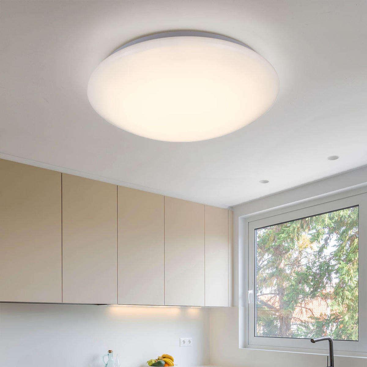 LED DECKENLEUCHTE Deborah Metall Weiß - Weiß, Metall (34.5/34.5/9cm) - Globo Lighting