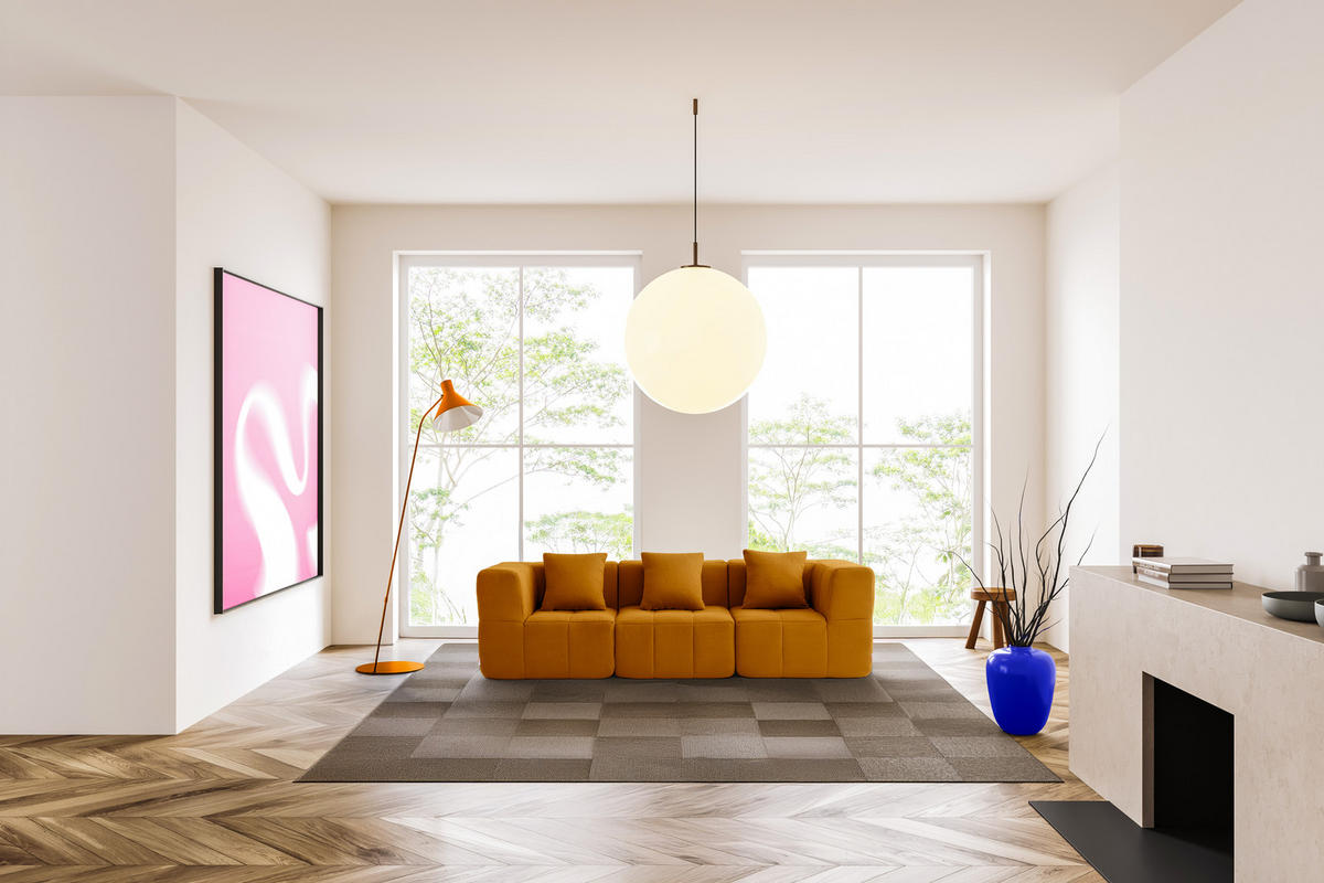 3-SITZER-SOFA Bouclé-Stoff Zimtbraun - Hellbraun, Textil (260/73/95cm) - MILYsofa