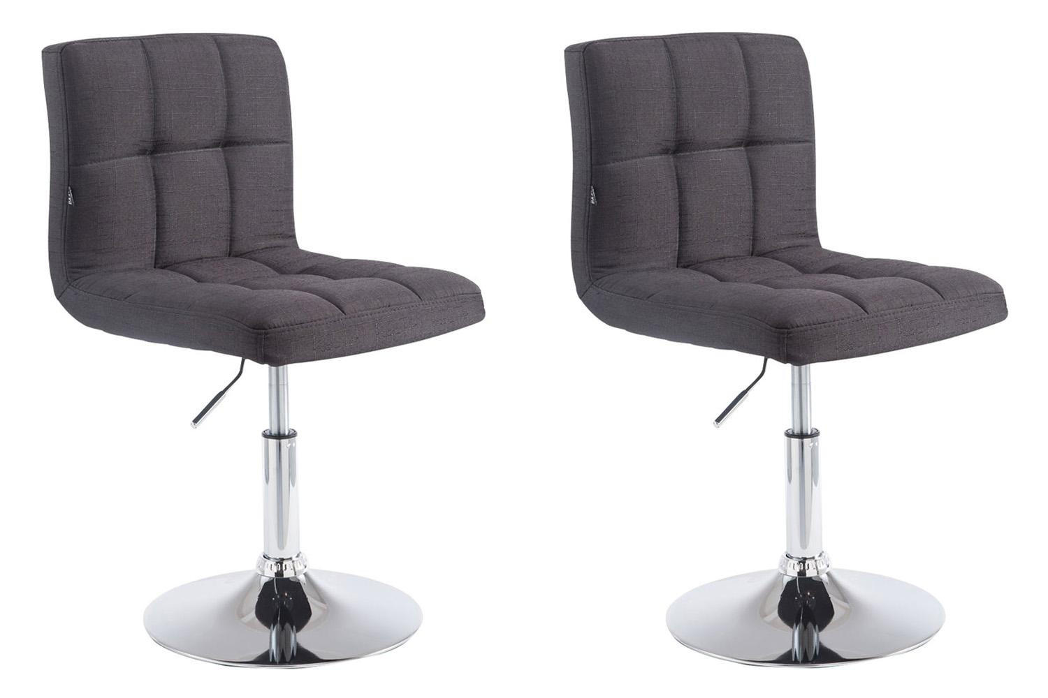DREHSTUHL 2er Set Stoff schwarz - Chromfarben/Schwarz, Textil/Metall (44/74/49cm) - CLP