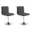 DREHSTUHL 2er Set Stoff schwarz - Chromfarben/Schwarz, Textil/Metall (44/74/49cm) - CLP