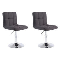 DREHSTUHL 2er Set Stoff schwarz - Chromfarben/Schwarz, Textil/Metall (44/74/49cm) - CLP