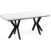 ESSTISCH Olivia ausziehbar rechteckig, Marmor Weiß 200-280/100/76 - Ecru/Schwarz, Holzwerkstoff/Metall (200/100/76cm) - WFL GROUP