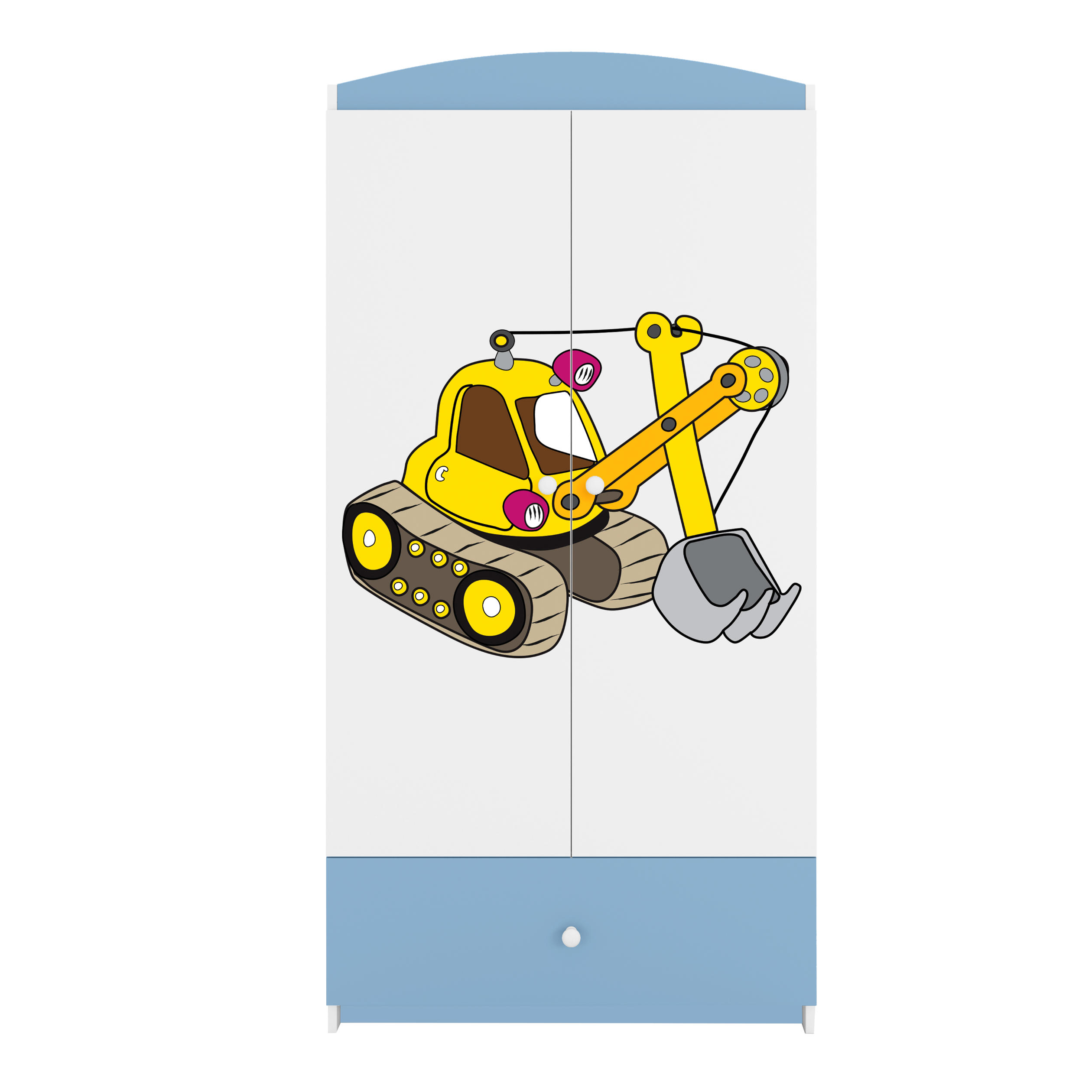 KINDERKLEIDERSCHRANK Excavator - Blau, Holzwerkstoff (90/175/52cm) - RAUMHIRSCH FURNITURE
