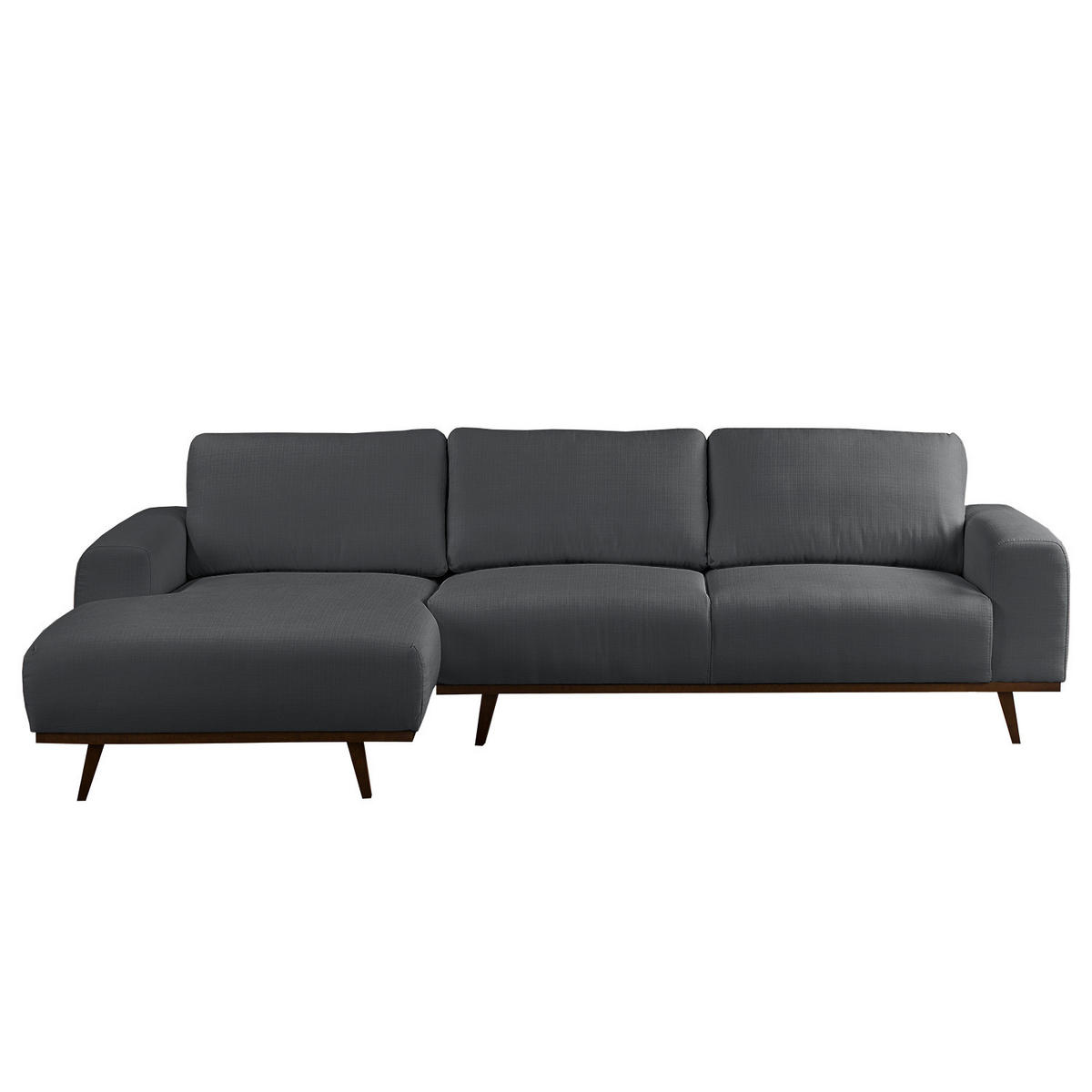 ECKSOFA - Strukturstoff - Anthrazit, Textil (286/152cm) - home24