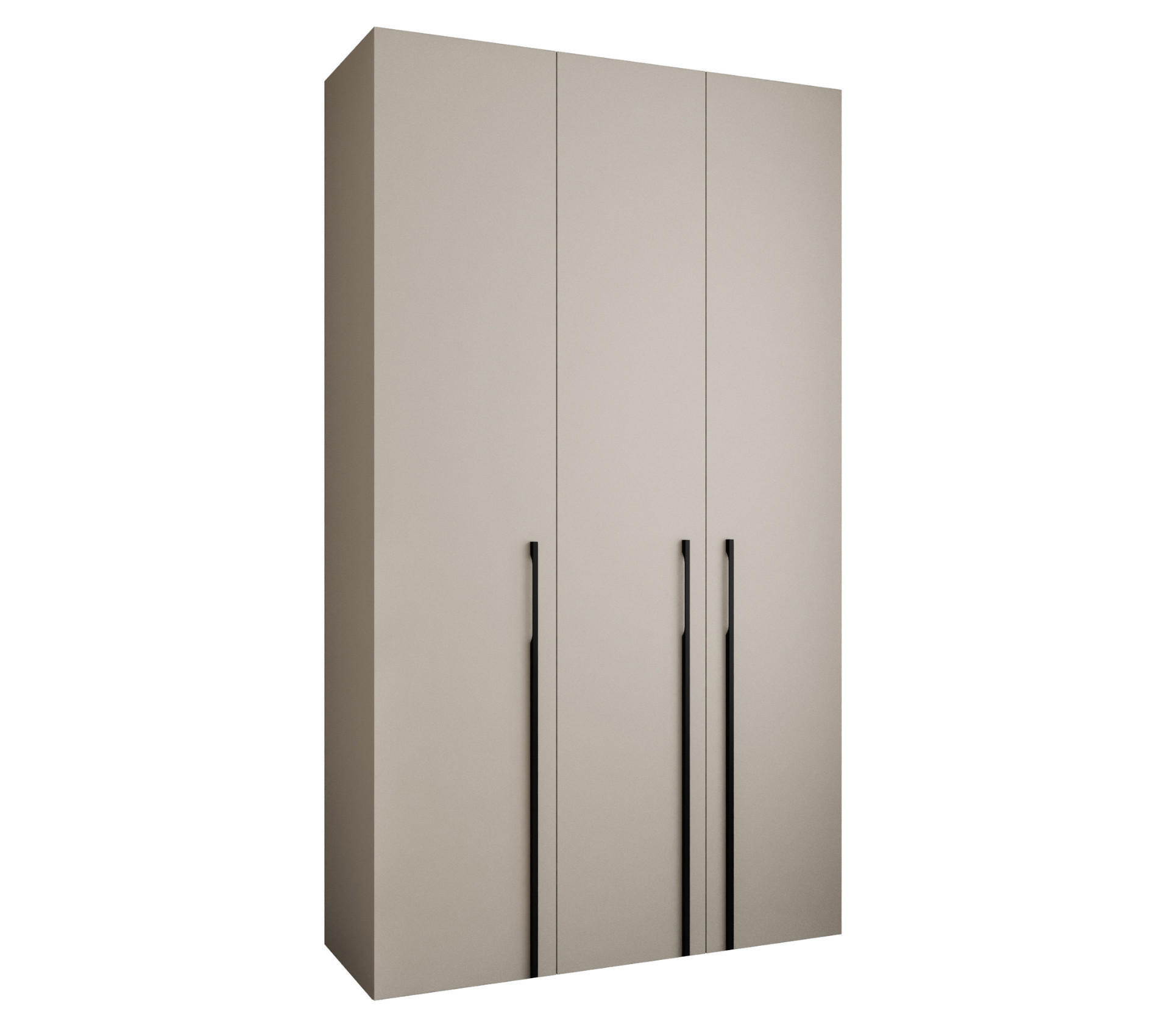 DREHTÜRENSCHRANK 245,5/140/40 3-türig - Kaschmir/Schwarz, Holz/Metall (140/245.5/40cm) - Abiks Möbel