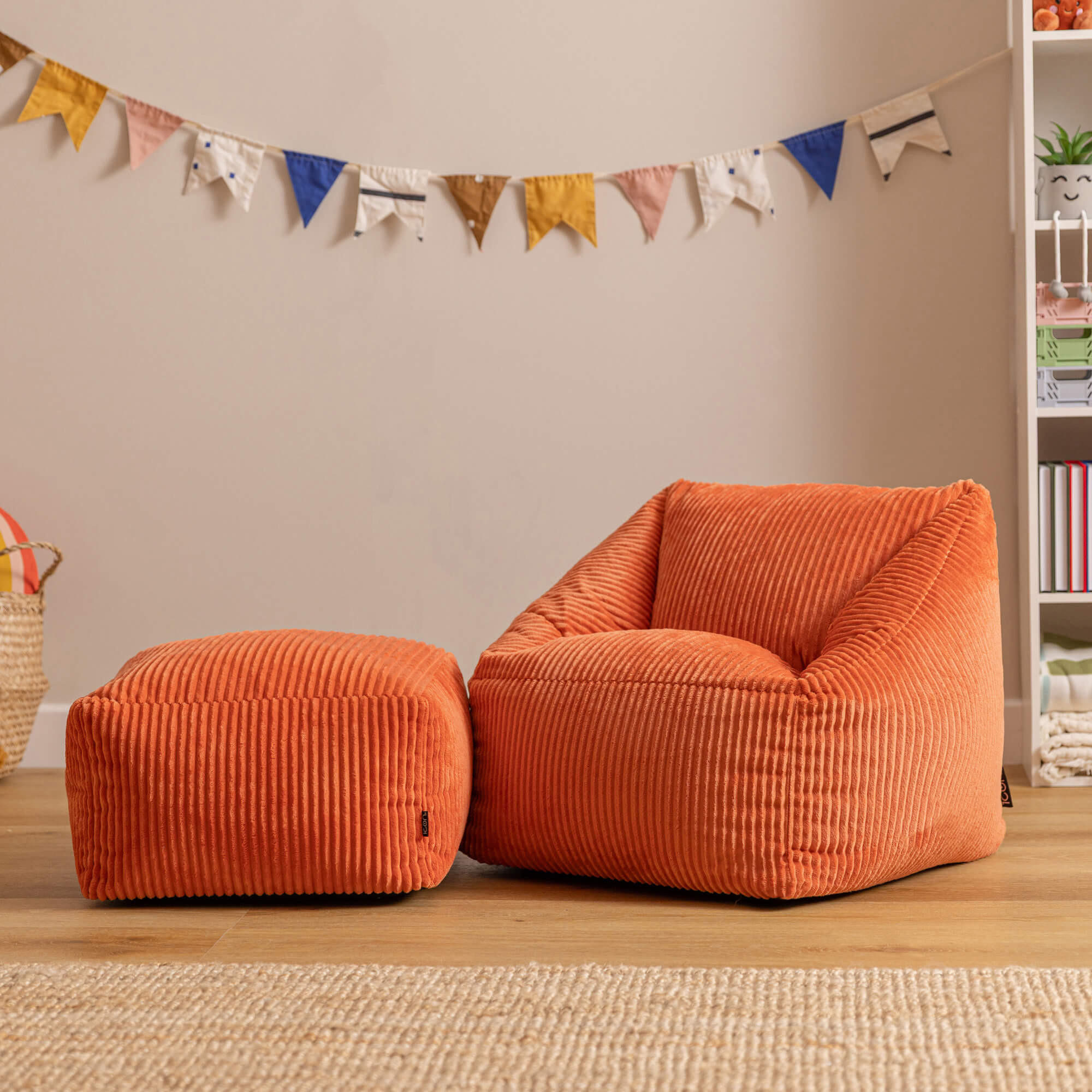 KINDERSITZSACK mit Hocker Natalia - Orange, Textil (55/44/55cm) - icon