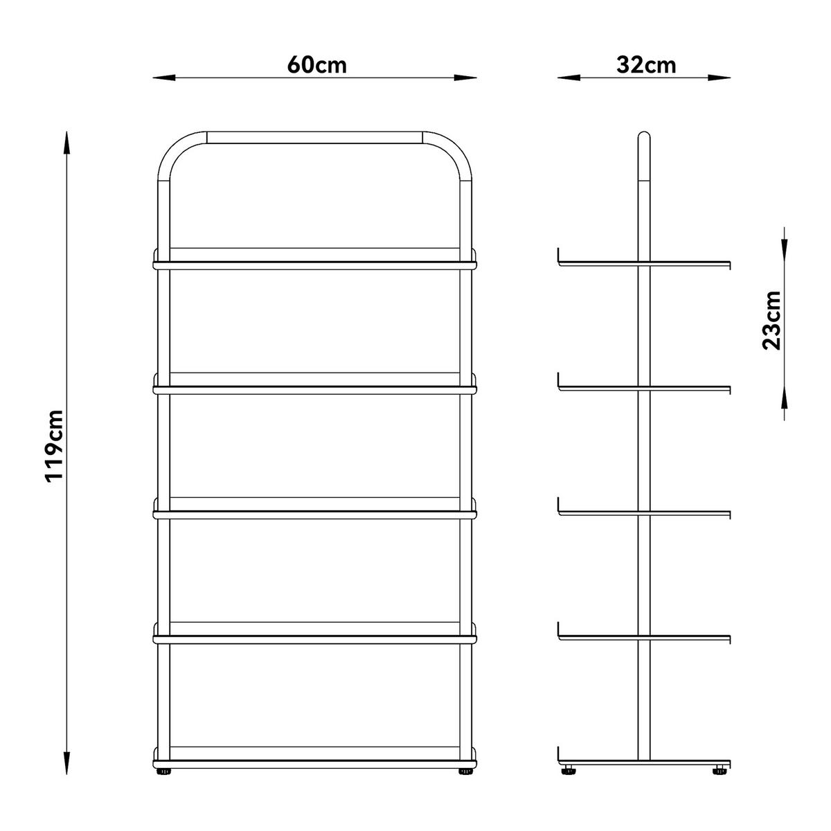 OBUVNÍK Poytya - černá, kov (60/119/32cm) - [en.casa]