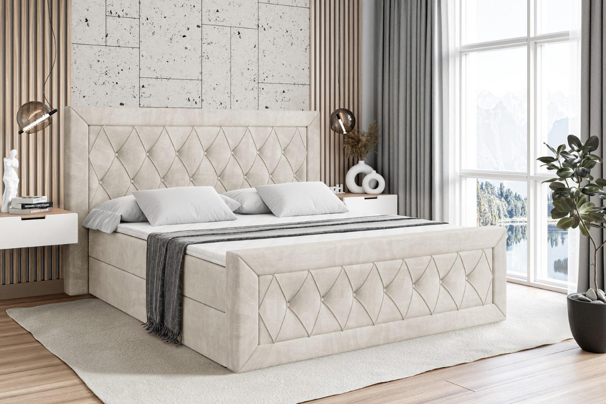 BOXBETT NOEL-Z - 140 x 200 - H3 - Ecru - Ecru, Holzwerkstoff (140/200cm) - ALTDECOR