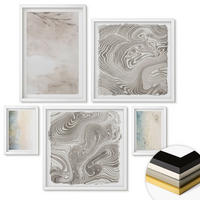 WANDBILDER 5er-Set - 50x50 cm & 20x30 cm & 40x60 cm Weißer Rahmen - Zarte Aquarellkartons - Weiß, Kunststoff (40/60cm) - ArtPrintCave