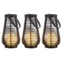 LED AUSSENLEUCHTE Feuer-Effekt Schwarz - Schwarz, Kunststoff (18/18/26cm) - Nowa