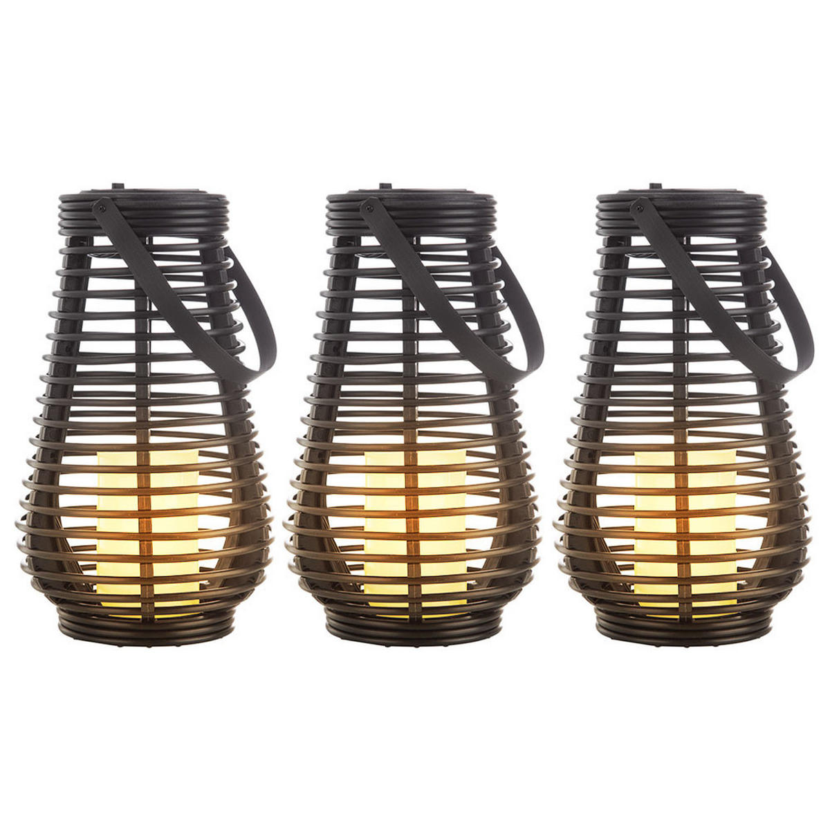 LED AUSSENLEUCHTE Feuer-Effekt Schwarz - Schwarz, Kunststoff (18/18/26cm) - Nowa