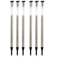 LED AUSSENLEUCHTE Solar Edelstahl Silber 6er Set - Silberfarben, Metall (5/5/70cm) - Globo Lighting