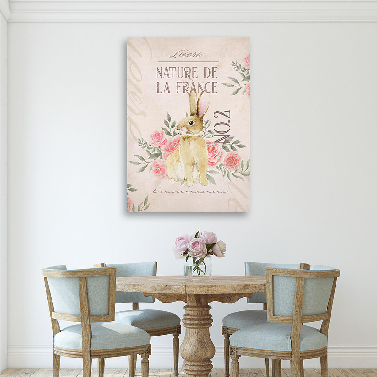 WANDBILD shabby chic osterhase - Grün, Textil (40/60cm) - Feeby