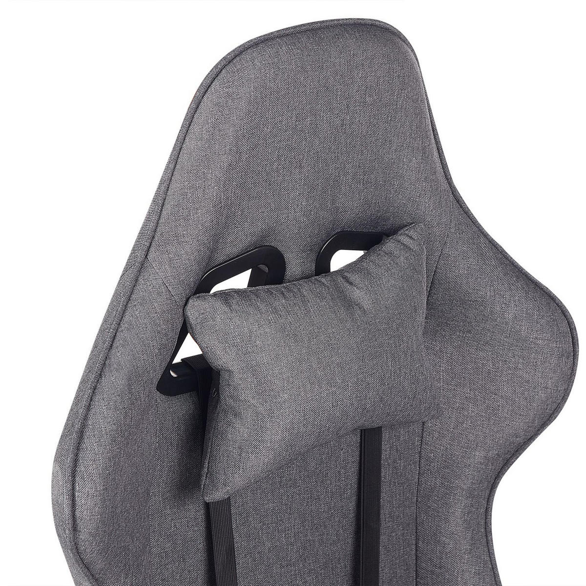 BÜROSTUHL Polyester Grau Warrior - Grau, Textil/Metall (62/122/62cm) - Beliani