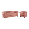 COUCHGARNITUR 3+1 - Samt - Rosa - CHESTERFIELD - Pink, Textil (205/72/88cm) - Vente-Unique