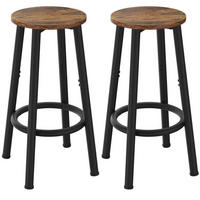 BARHOCKER 2er-Set Rustic Brown mit verstellbaren Fußstützen - Braun, Metall (30/64/30cm)