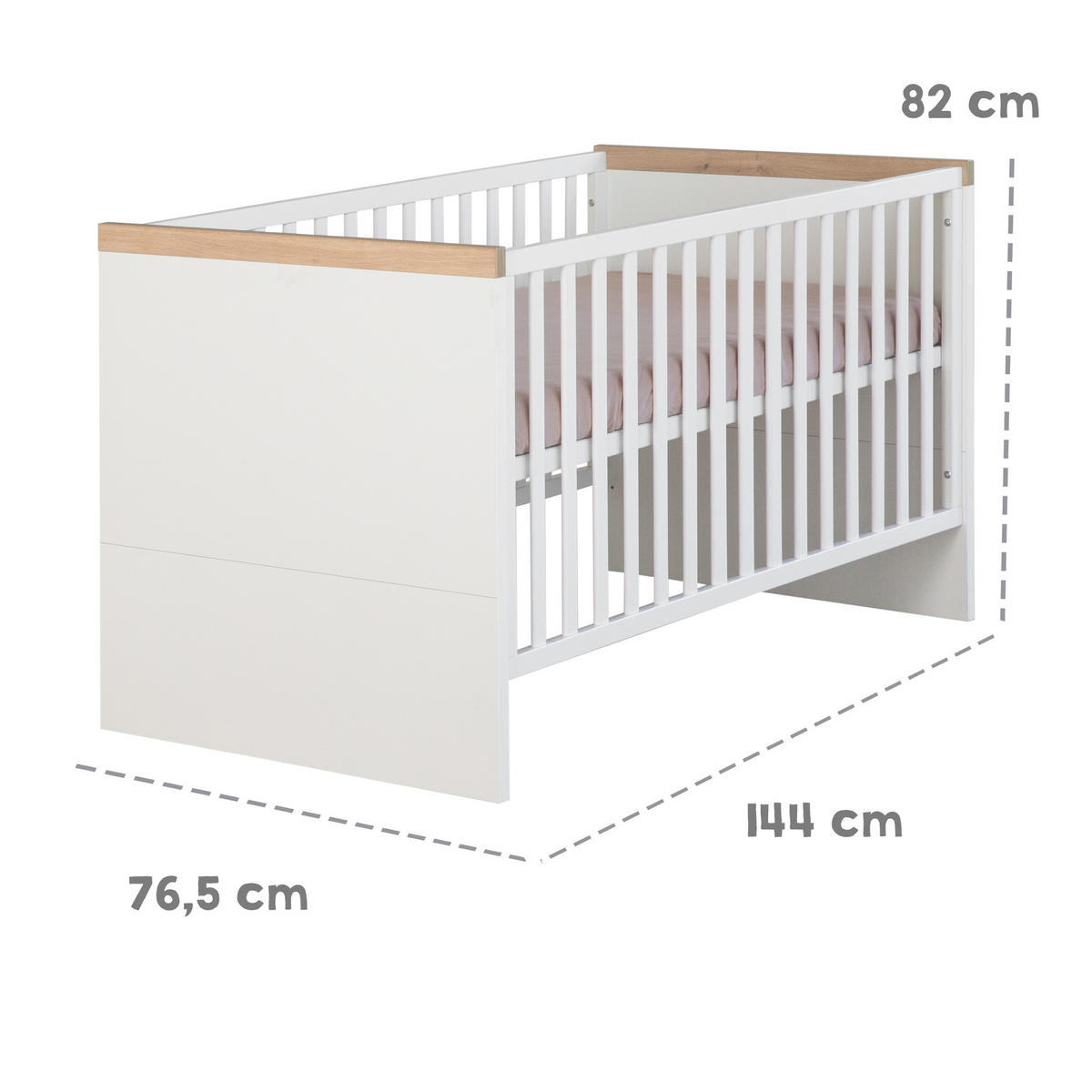 BABYZIMMER Lumo 3-teilig - Weiß, Holz (1/1/1cm) - Roba